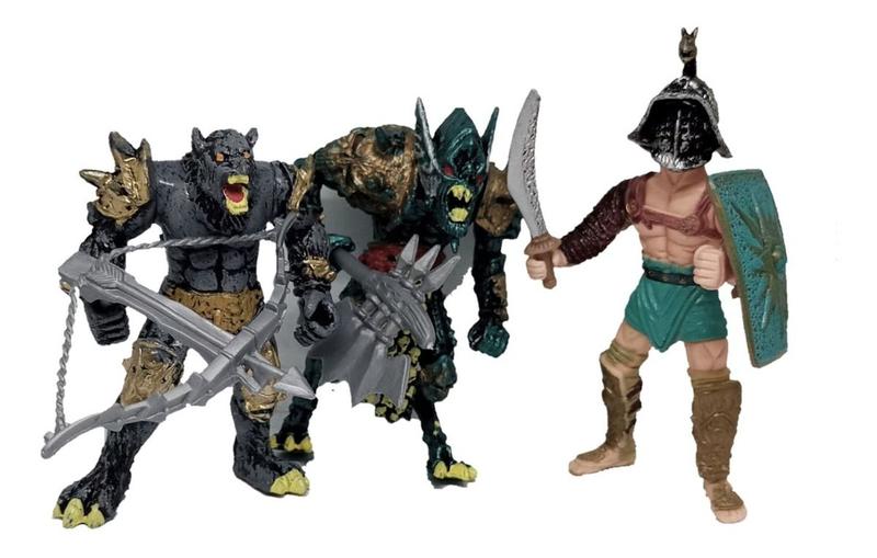 Kit Lote Bonecos Gladiadores Romanos Monstros Guerreiros K6 - DTC